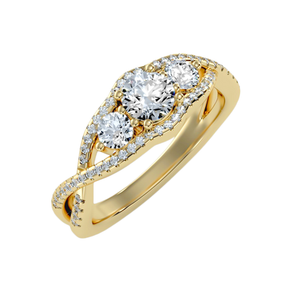 The Dashing Three Stone Ring In 925 Sterling Silver - Six