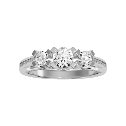 The Delightful Halo Ring In 925 Sterling Silver - Four