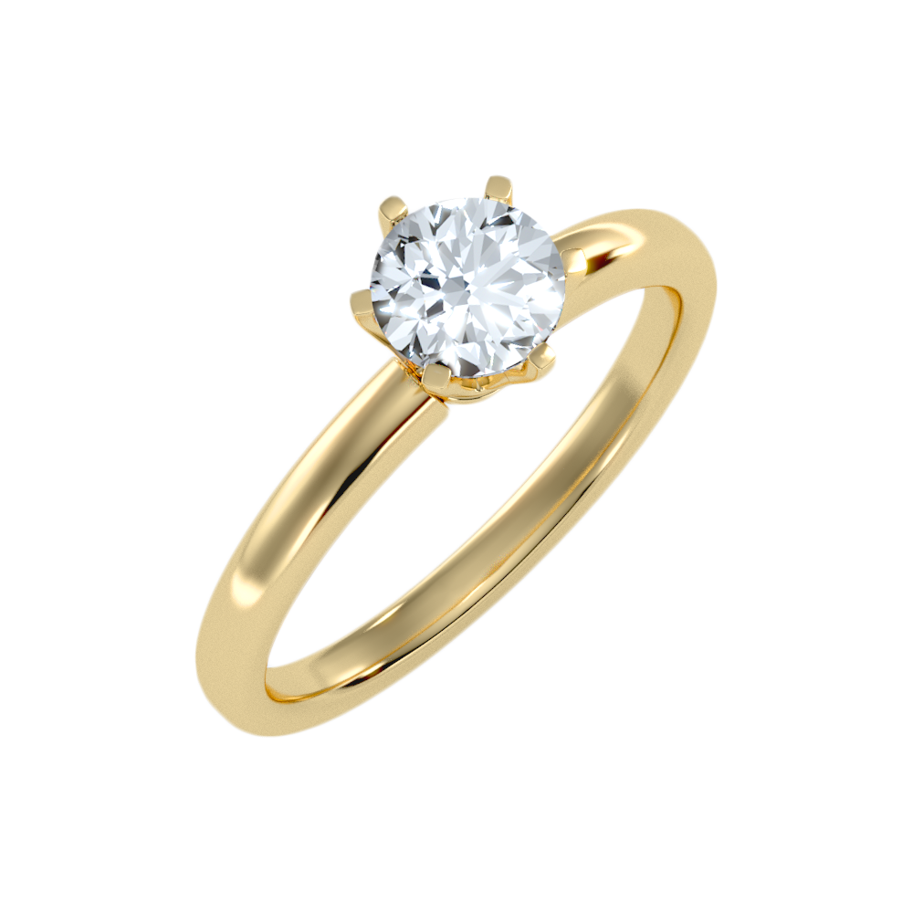 The Delightful Solitaire Ring In 925 Sterling Silver - Six