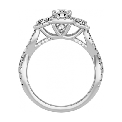 The Divine Three Stone Ring In 925 Sterling Silver - One