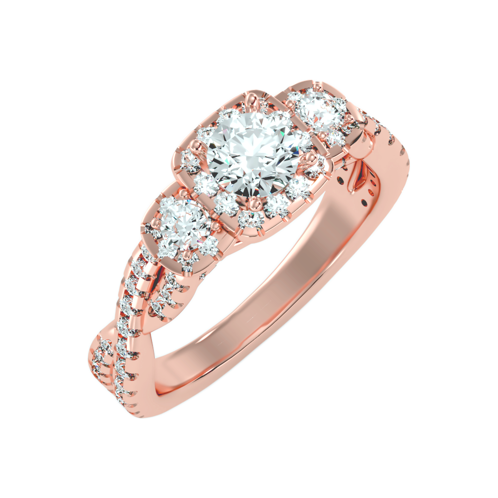 The Divine Three Stone Ring - Ten