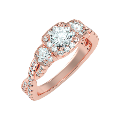 The Divine Three Stone Ring - Ten