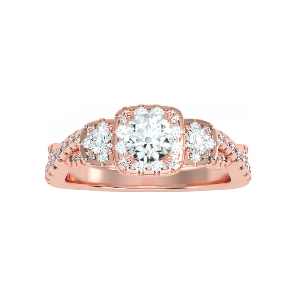 The Divine Three Stone Ring In 925 Sterling Silver - Twelve