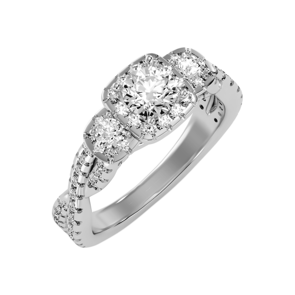 The Divine Three Stone Ring In 925 Sterling Silver - Two