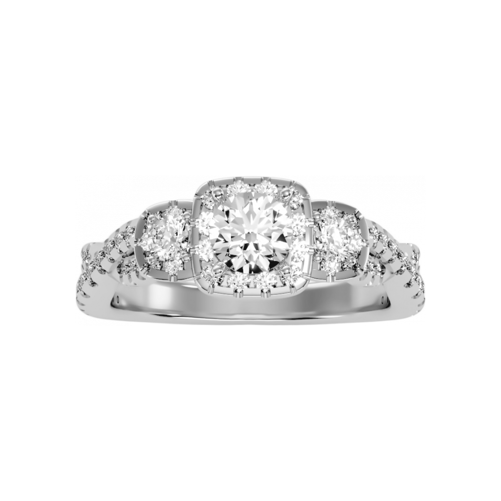 The Divine Three Stone Ring In 925 Sterling Silver - Four