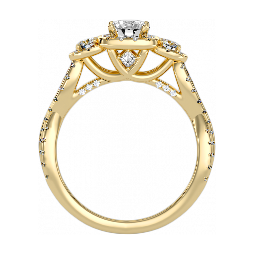 The Divine Three Stone Ring In 925 Sterling Silver - Five