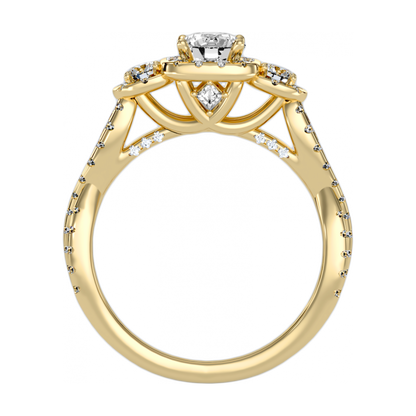 The Divine Three Stone Ring In 925 Sterling Silver - Five