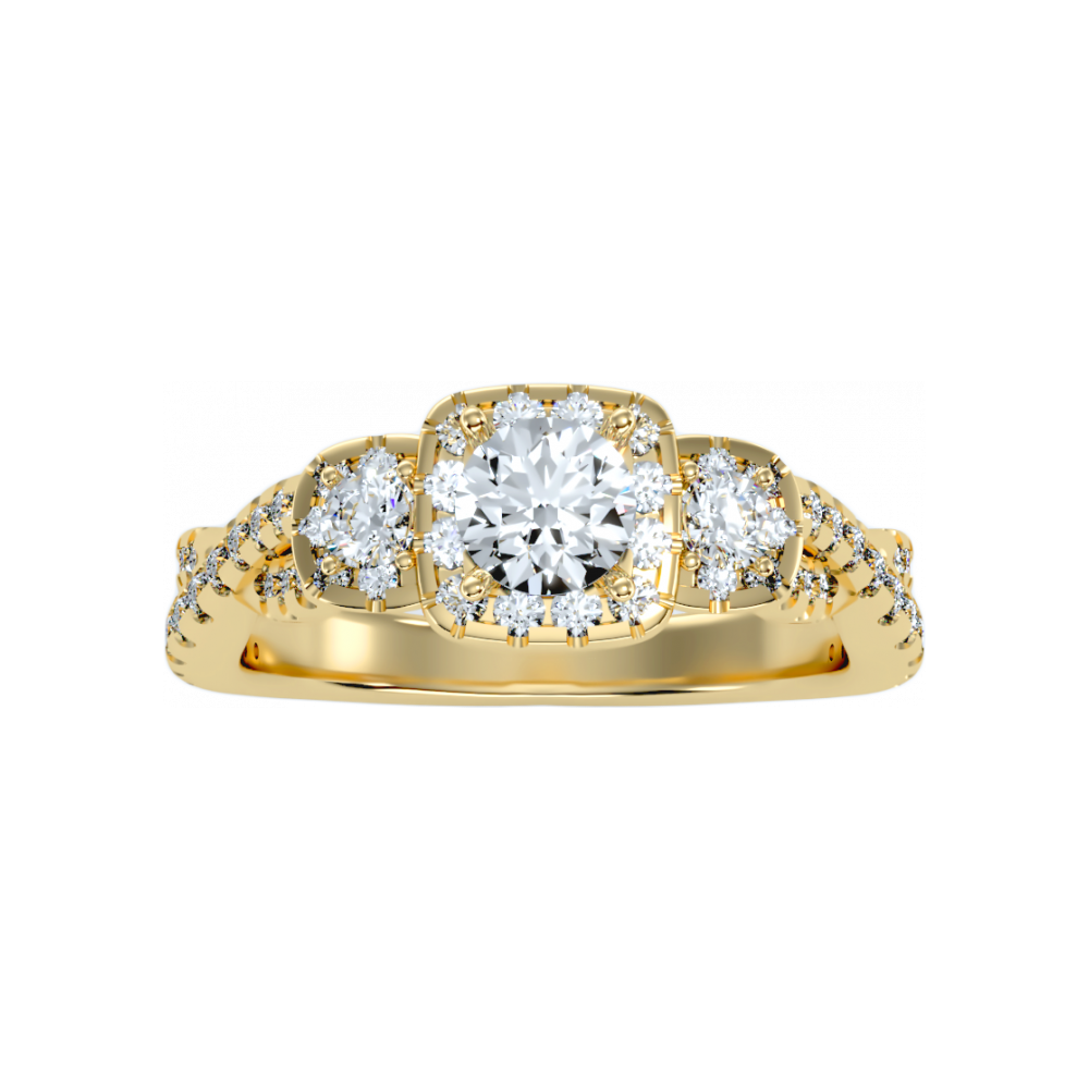 The Divine Three Stone Ring In 925 Sterling Silver - Eight