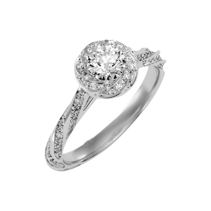 The Elegant Halo Ring In 925 Sterling Silver - Two