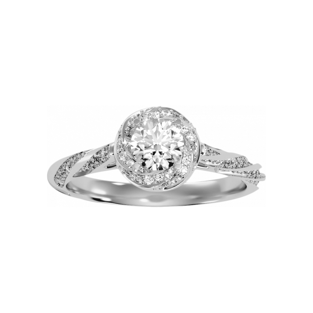 The Elegant Halo Ring In 925 Sterling Silver - Four