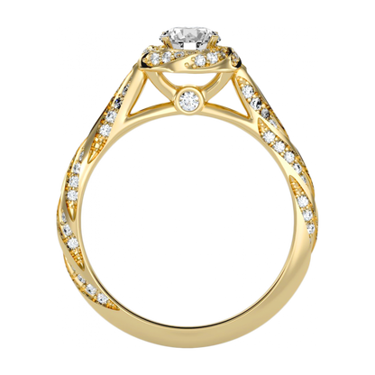 The Elegant Halo Ring In 925 Sterling Silver - Five