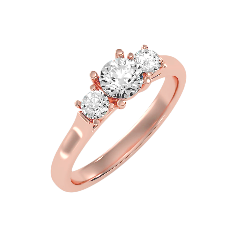 The Elegant Three Stone Ring - Ten