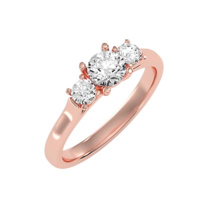 The Elegant Three Stone Ring In 925 Sterling Silver - Ten