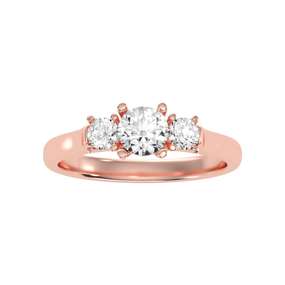 The Elegant Three Stone Ring In 925 Sterling Silver - Twelve