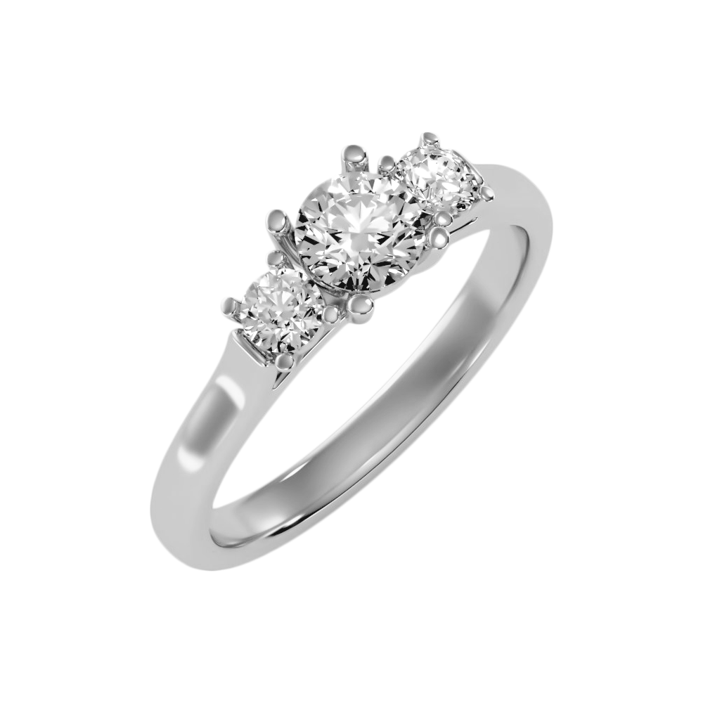 The Elegant Three Stone Ring In 925 Sterling Silver - Two