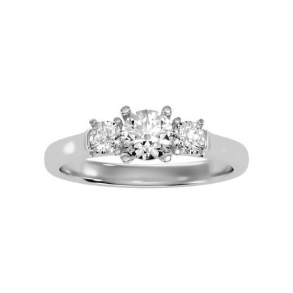 The Elegant Three Stone Ring In 925 Sterling Silver - Four