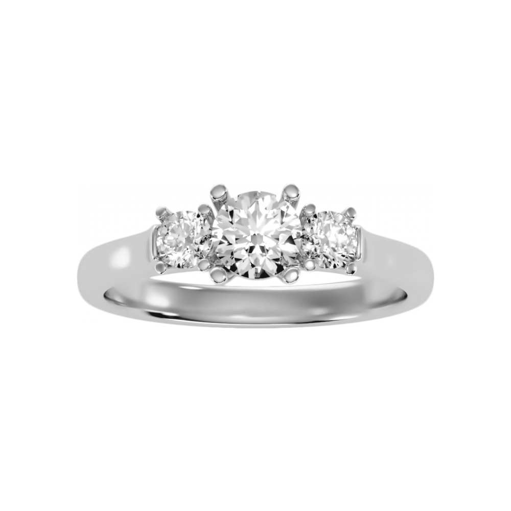 The Elegant Three Stone Ring - Four
