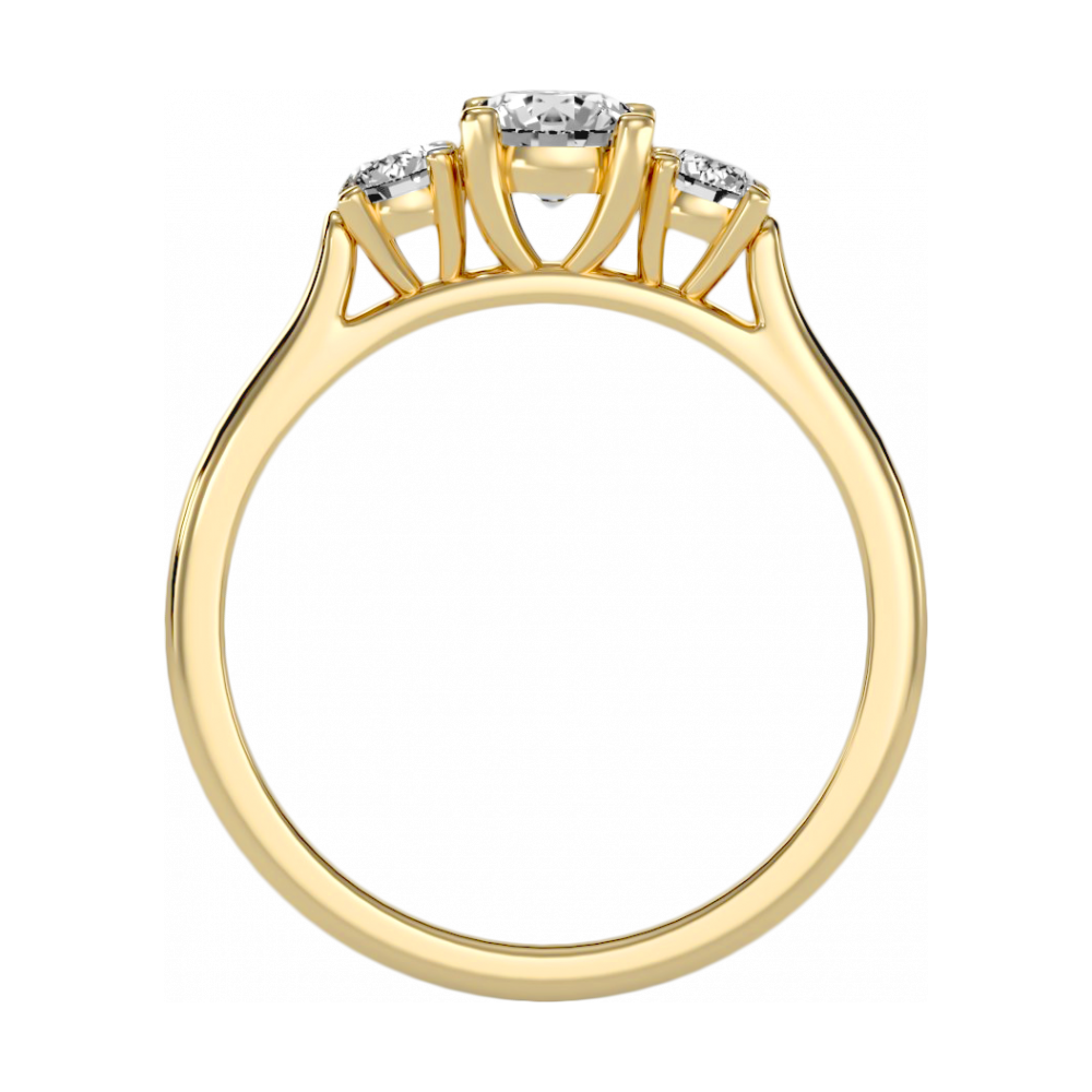 The Elegant Three Stone Ring In 925 Sterling Silver - Five