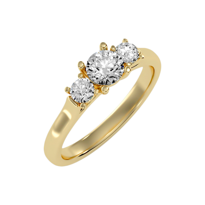 The Elegant Three Stone Ring - Six