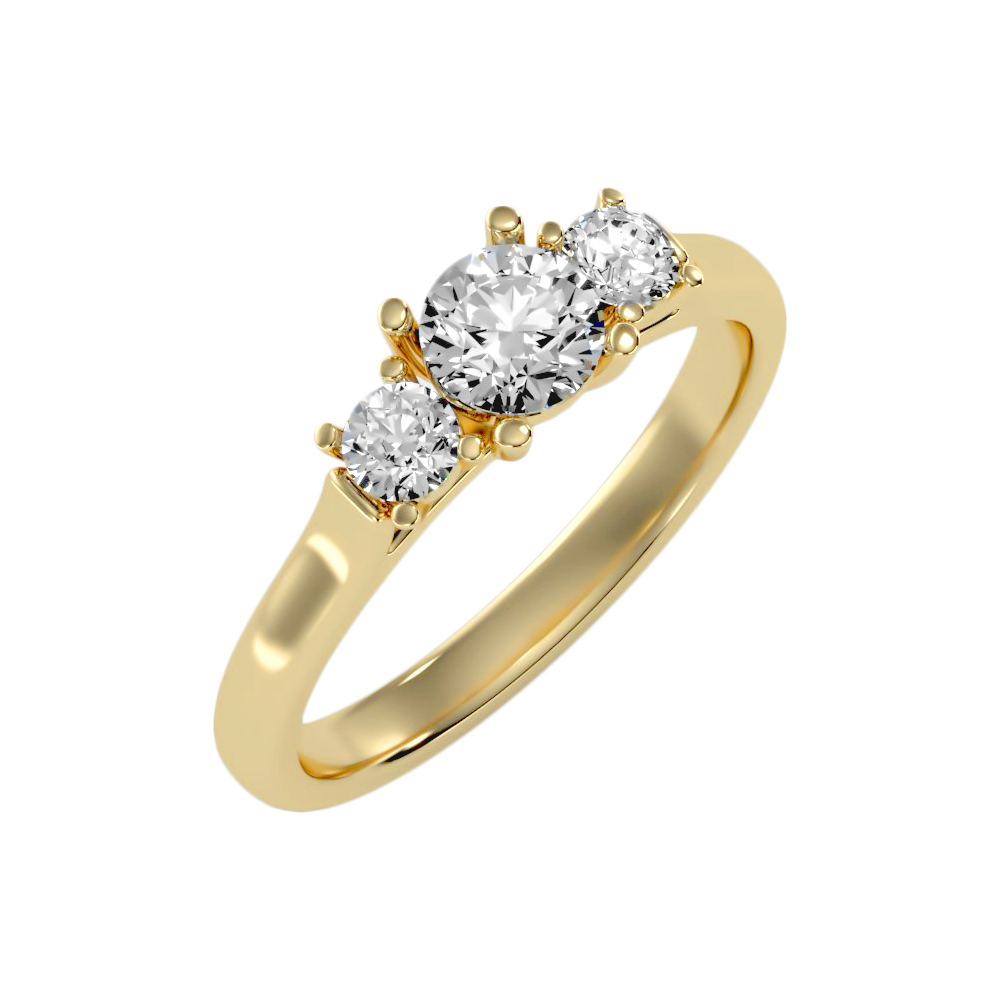 The Elegant Three Stone Ring In 925 Sterling Silver - Six