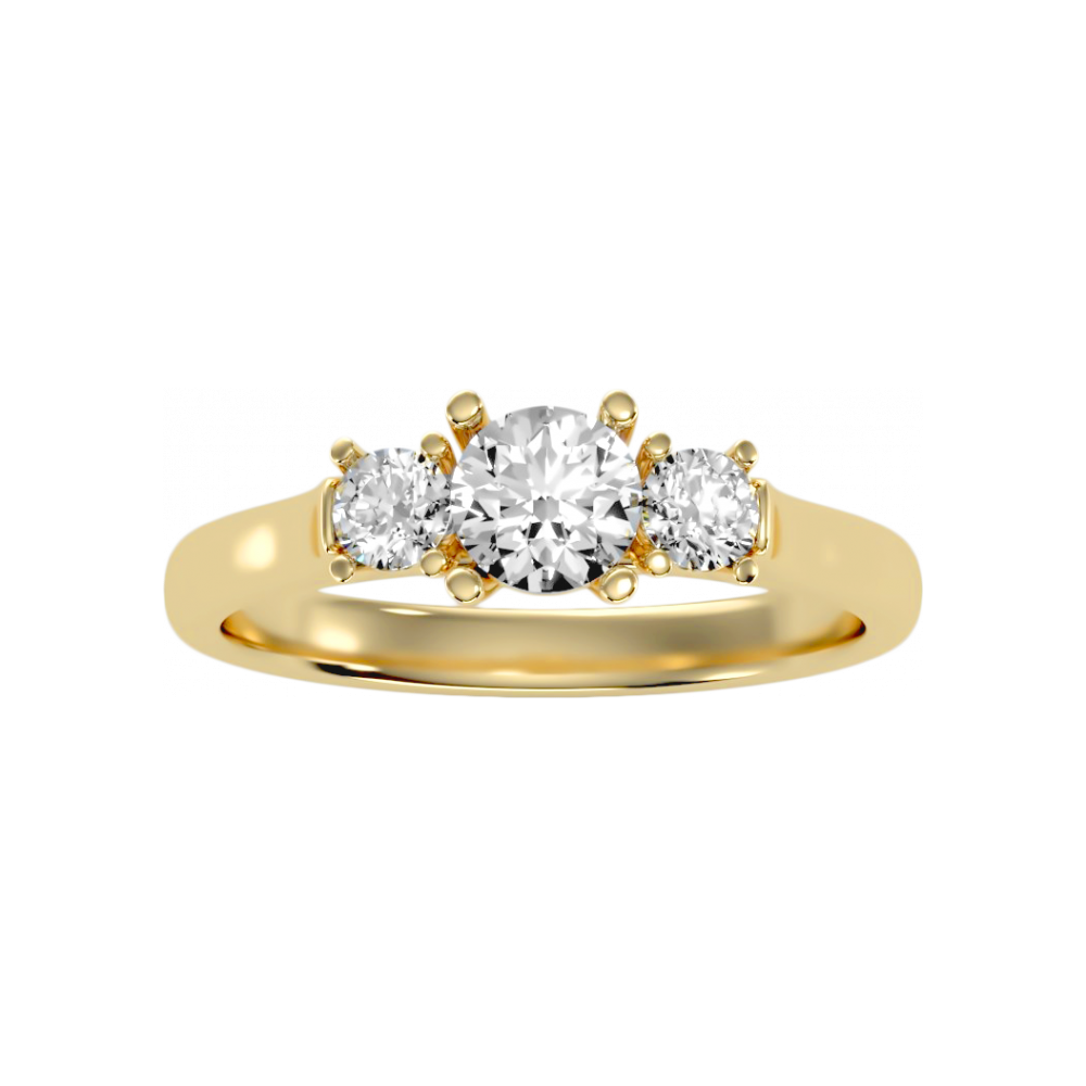 The Elegant Three Stone Ring - Eight