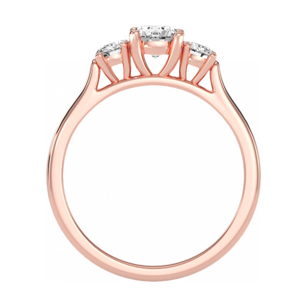 The Elegant Three Stone Ring In 925 Sterling Silver - Nine