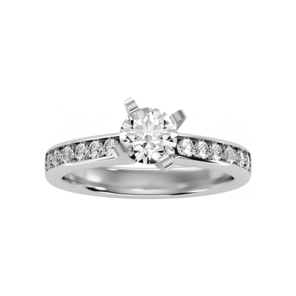 The Enriched Solitaire Ring In 925 Sterling Silver - Four