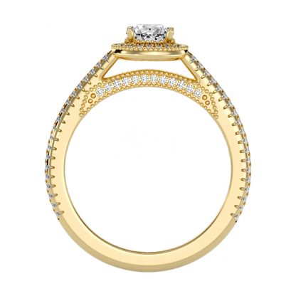 The Enticing Halo Ring In 925 Sterling Silver - Five