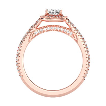 The Enticing Halo Ring In 925 Sterling Silver - Nine