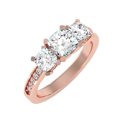 The Evolved Three Stone Ring In 925 Sterling Silver - Ten