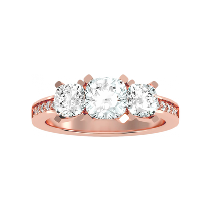 The Evolved Three Stone Ring In 925 Sterling Silver - Twelve