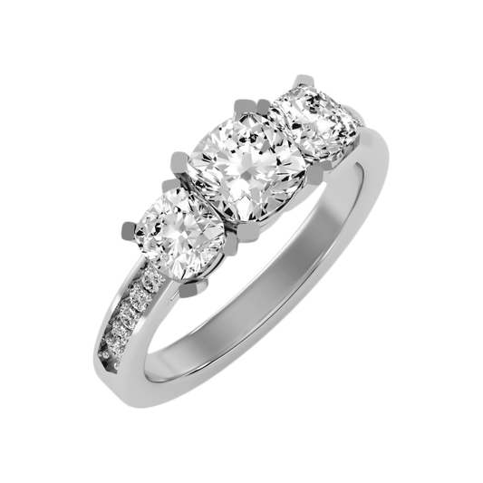 The Evolved Three Stone Ring In 925 Sterling Silver - Two