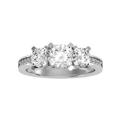The Evolved Three Stone Ring In 925 Sterling Silver - Four