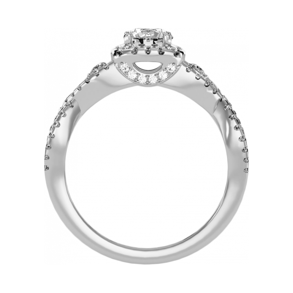 The Exquisite Halo Ring In 925 Sterling Silver - One