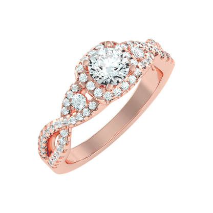 The Exquisite Halo Ring In 925 Sterling Silver - Ten