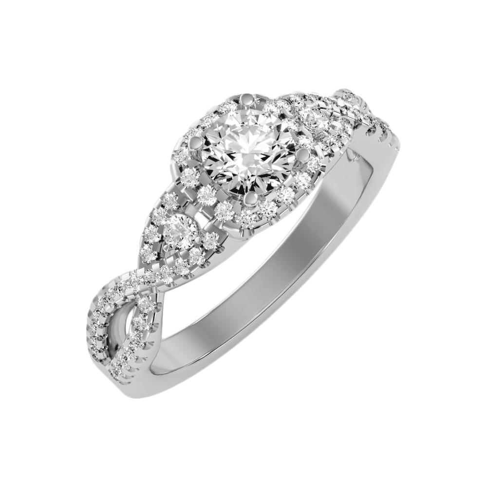 The Exquisite Halo Ring In 925 Sterling Silver - Two