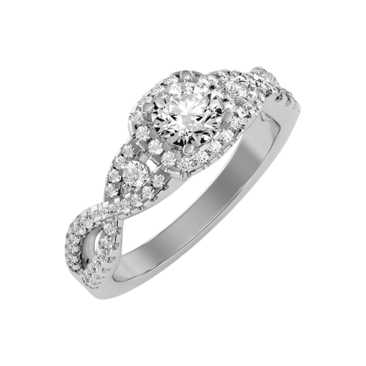The Exquisite Halo Ring In 925 Sterling Silver - Two