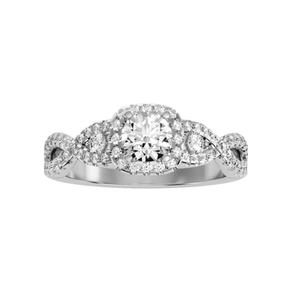 The Exquisite Halo Ring In 925 Sterling Silver - Four