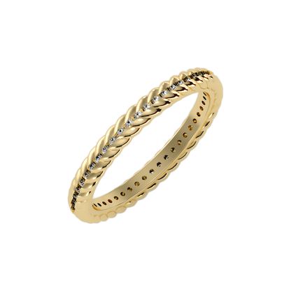 Twisted Rope Stackable Band Ring For Women - Six