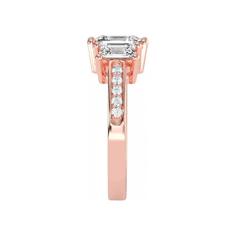 The Fashionable Three Stone Ring In 925 Sterling Silver - Eleven