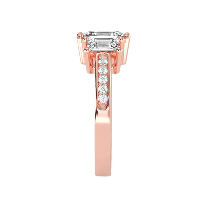 The Fashionable Three Stone Ring In 925 Sterling Silver - Eleven