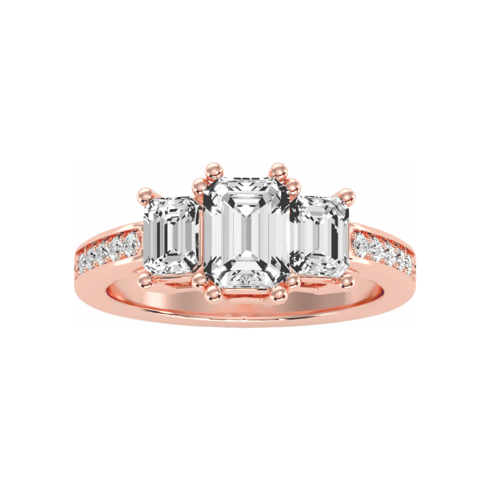 The Fashionable Three Stone Ring In 925 Sterling Silver - Twelve