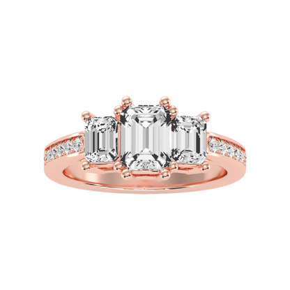 The Fashionable Three Stone Ring In 925 Sterling Silver - Twelve