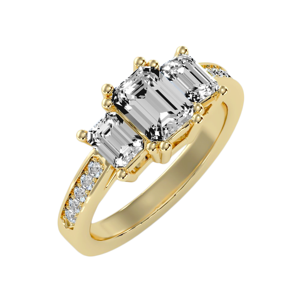 The Fashionable Three Stone Ring - Six