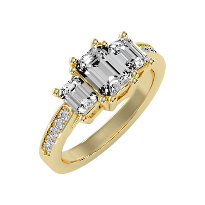 The Fashionable Three Stone Ring In 925 Sterling Silver - Six