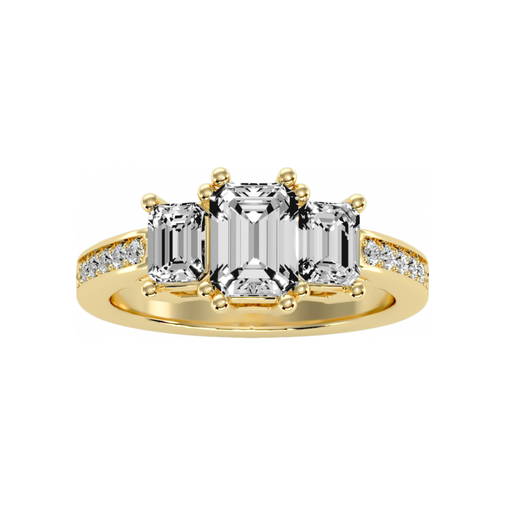 The Fashionable Three Stone Ring In 925 Sterling Silver - Eight