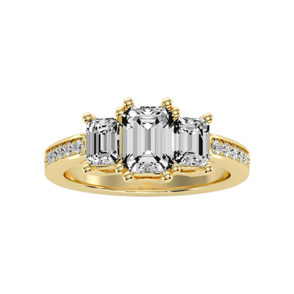 The Fashionable Three Stone Ring In 925 Sterling Silver - Eight