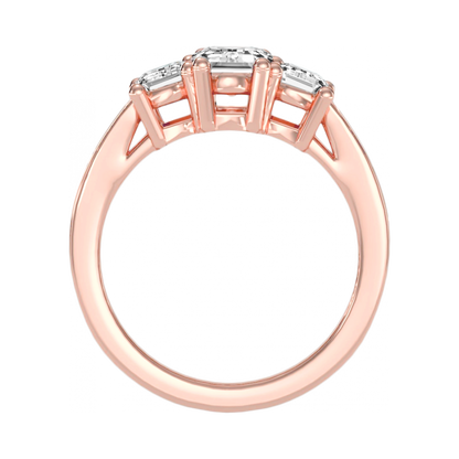 The Fashionable Three Stone Ring In 925 Sterling Silver - Nine