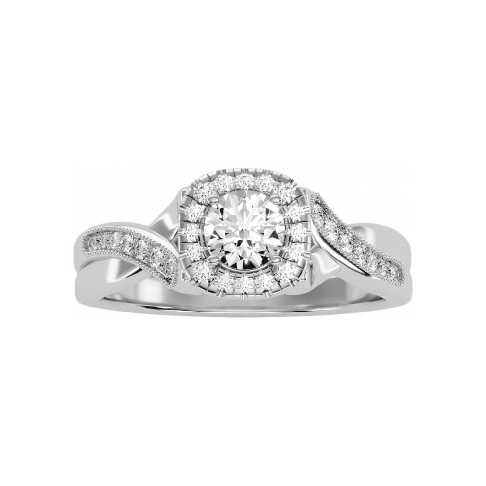 The Favourable Halo Ring In 925 Sterling Silver - Four