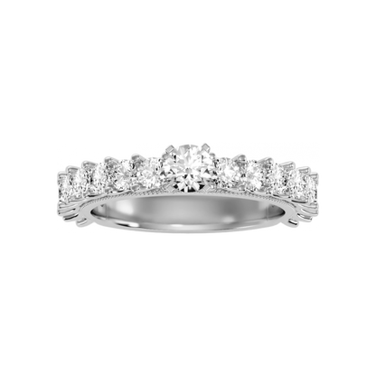 The Flattering Solitaire Ring In 925 Sterling Silver - Four